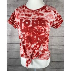 Vintage Freeze Love Never Fails Tie Dye T Shirt Women's Small Red White